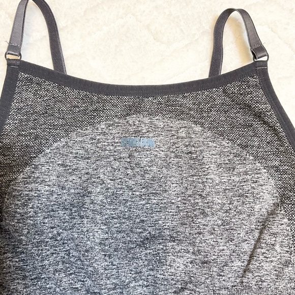 Gymshark Mesh Neckline Sports Bra Grey/Blue Size (S) Small - Picture 2 of 4